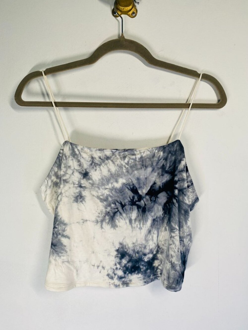 Fashion Nova Khki Tie Dye Crop Top Ivory Size 2X NWT